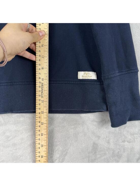 Barbour Heritage Brand Crewneck Sweatshirt Embroidered Birds Navy Women 6 Casual - Picture 4 of 9